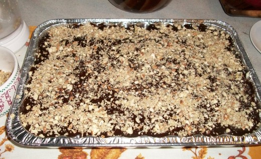 Optional: cover with crushed nuts (any nuts will go!)