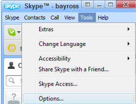 Diagram 1.  Accessing Skype configuration tools
