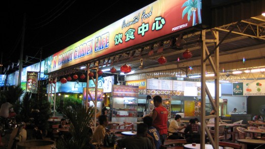 Food hawker stalls and shops are everywhere