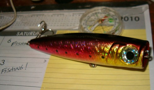 A good bass plug for springtime. This lure is about 6" long