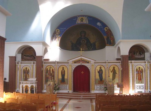 Hellenic College and Holy Cross Greek Orthodox School of Theology. One of many displays of arts and culture in Brookline MA.