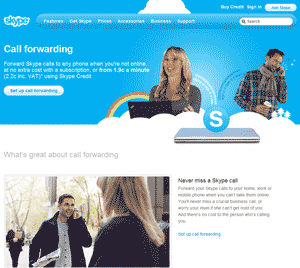 Diagram5.  The Skype call forwarding page