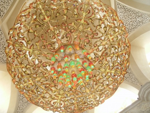 close-up of the chandelier