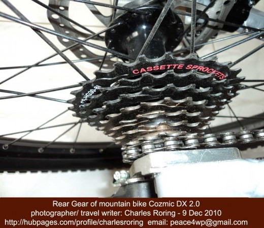 Shimano rear gear in my dirt jump Cozmic DX 2.0 mountain bike manufactured by Polygon