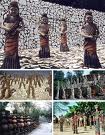Sculptures from the rock garden in Chandigarh
