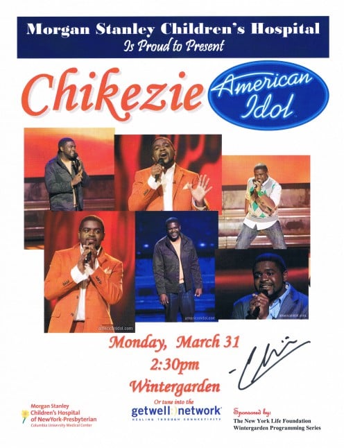 From Chikezie's performance on, I tried to get the Idols to sign the dated fliers, like this one.