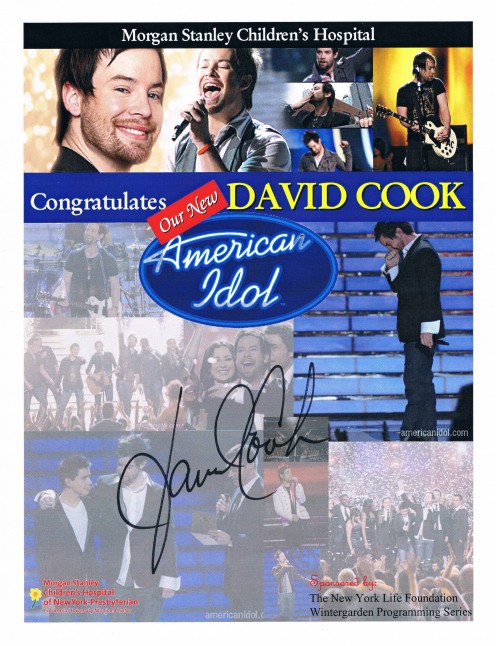 A second autograph from David Cook.