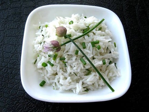 Rice with chives