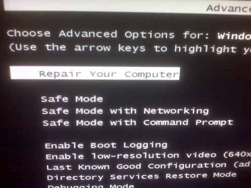 This is how to repair a virus in Windows 7. Hit ENTER when the white bar is highlighting the words as shown above!