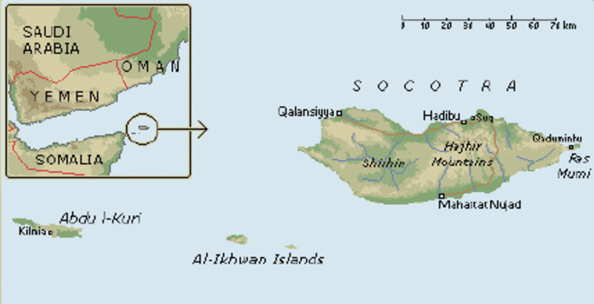 Map of Socotra Islands