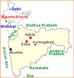 Ajanta Caves Map