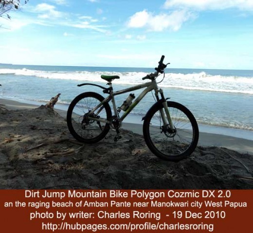 I used this Polygon Cozmic DX 2.0 to travel along the north coast of Manokwari on 19 December 2010