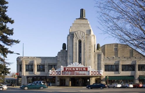 Pickwick Theater and its Art Deco Facade