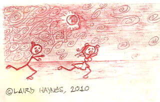 'The Chase',  ink on paper,  by L. R. Haynes.