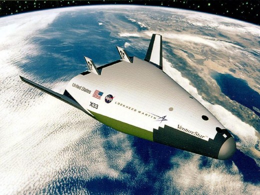 Artist's conception of a VentureStar in orbit. 