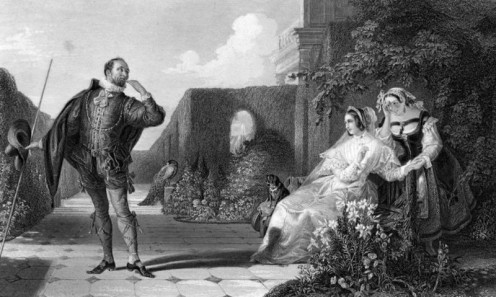 This image is in public domain because it is more than 100 years old.-after a painting by Daniel Maclise (1806-1870) relating to a scene from Twelfth Night. http://en.wikipedia.org/wiki/12th_night