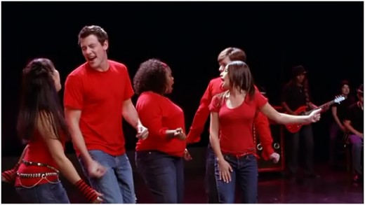 New Directions performing "Don't Stop Believing" by Journey