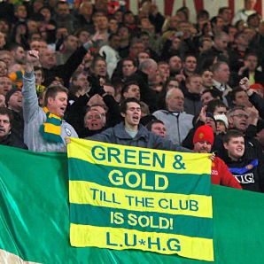 The green and gold campaign is against the loaning culture of the Glazers, current owners of Man Utd.