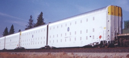 FEMA ordered 107,200 AutoMax prison cars from Gunderson Steel modified from original FEMA design to carry automobiles.