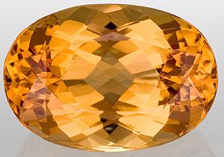 Golden Topaz Stone, Oval Cut