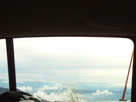 I love the swirly clouds seen below Highway 18.