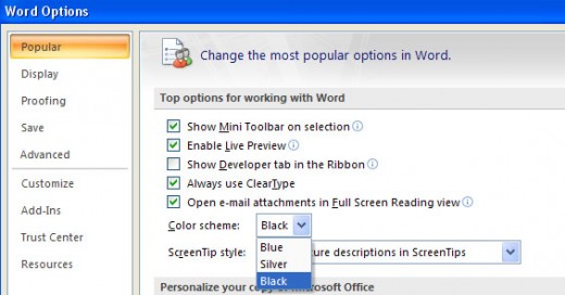 Changing Outlook 2007 Skin