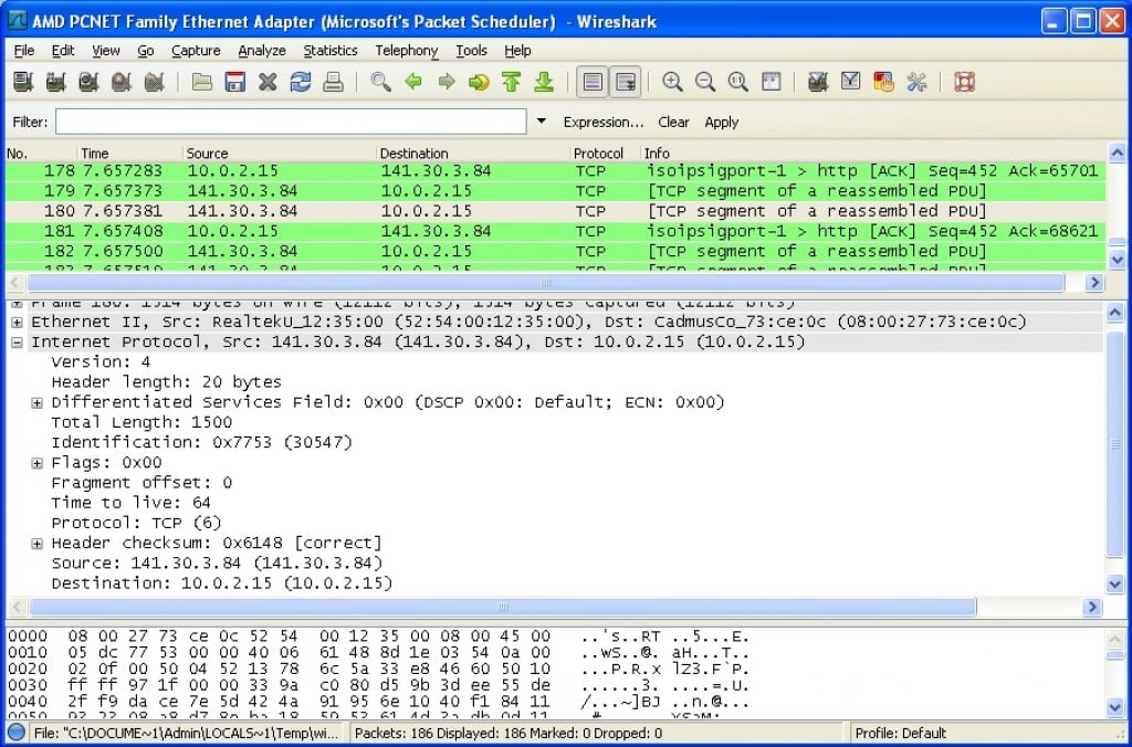 wireshark capture filter tcp destination port