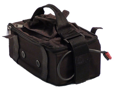 Sela Lead Acid Batteries are usually in a box or case like this and are put on the back basket on an electric bike