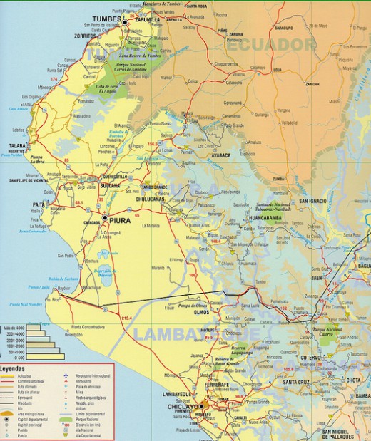 Road Map of Peru