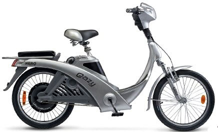 Notice the pedals on this electric moped.  It seems to be a cross between an electric bicycle and a scooter