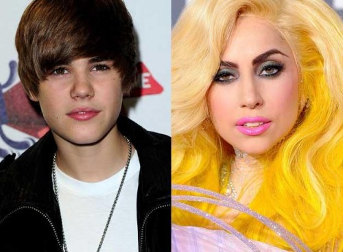 Justin Bieber and Lady Gaga