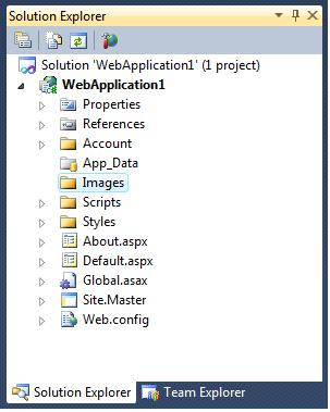 Figure 1 - Solution Explorer with Images folder added.