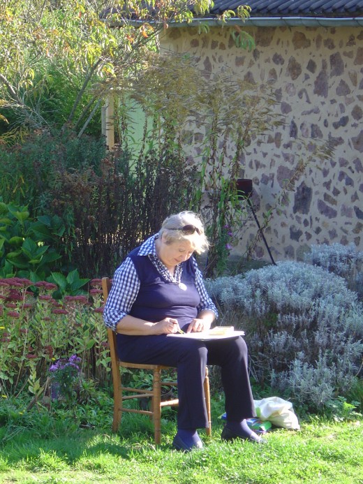 Sketching in the garden