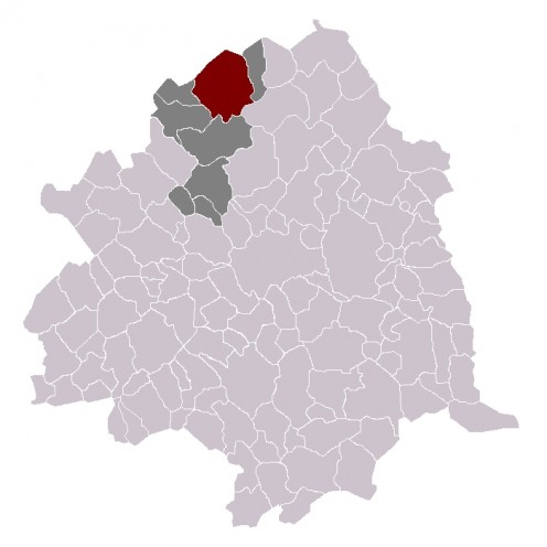 The town of Comines (France) within its administrative 'arrondissement'