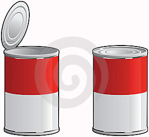 Empty metal soup can