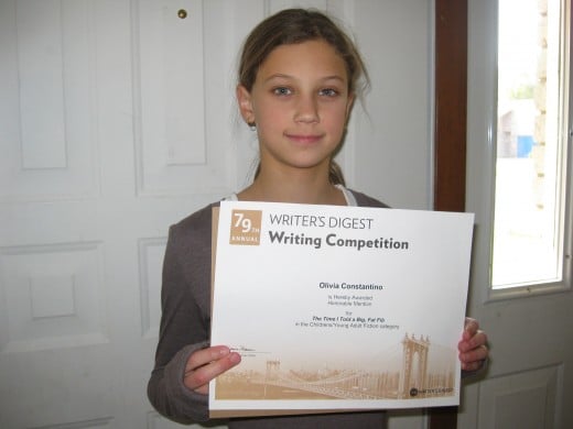 Olivia wins a writing award from Writers Digest 2010