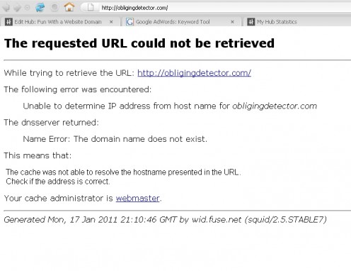 http://ObligingDetector.com is available. Our system works.