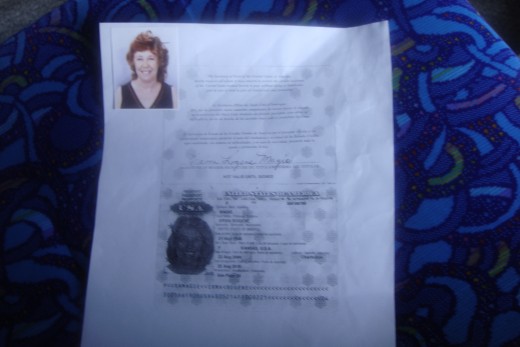 Copy of passport which is needed along with passport, photos and other documents completed while in the courtyard.