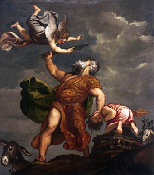 "Abraham and Isaac" by Titian was likely created somewhere between 1542-44,/center 