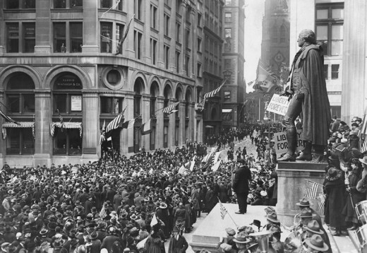Wall Street - A lot of people gathered once on Armistice Day