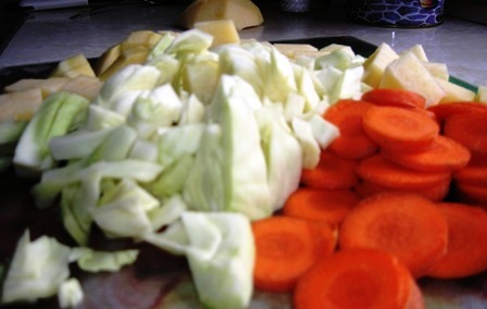 cabbage, carrots, turnips, Photo Bob Ewing