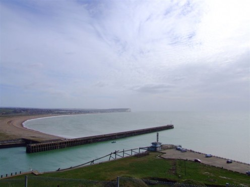 Seen from Fort Newhaven, England, the town's harbour