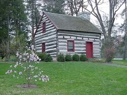 Buchanan log cabin birthplace, now located at Mercersburg Academy.