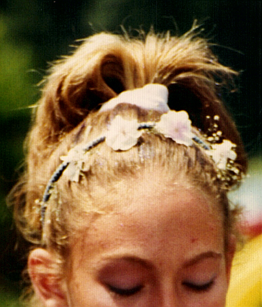 The girls made flower head bands