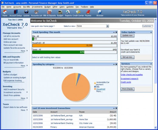 Warning view from Money Dance Software page