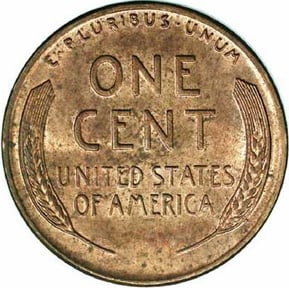 Lincoln Wheat Ear Penny, 1909 to 1958