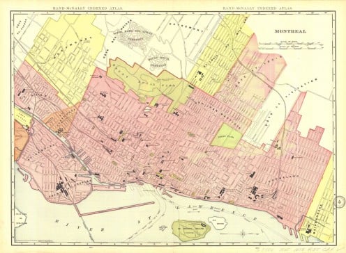 A 19th century map of Montreal