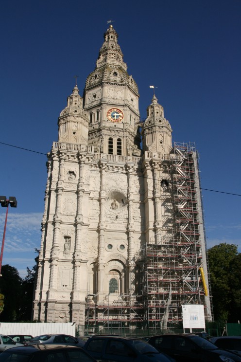 The remarkably ornate frontage of the Abbey tower of Saint-Amand-les-Eaux