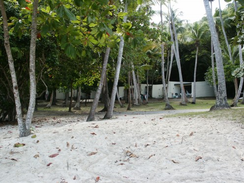 Cabanas on the beach at Cinnamon Bay