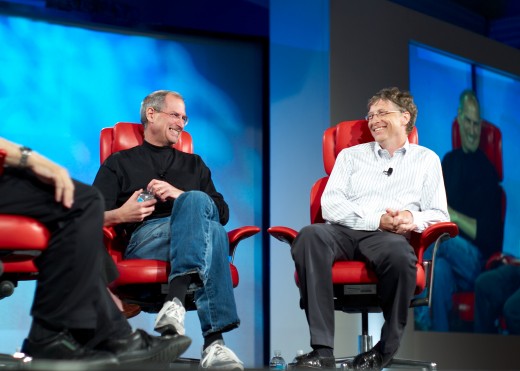 Steven Jobs (left) and Bill Gates (right) - two of the biggest 'outliers' in the present era.